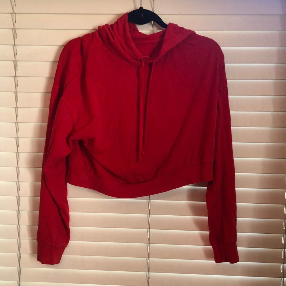 Vibrant Red crop Hoodie